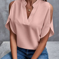 WW | Bluse mit Notch-Ausschnitt und eleganten, geteilten Ärmeln Für Frauen