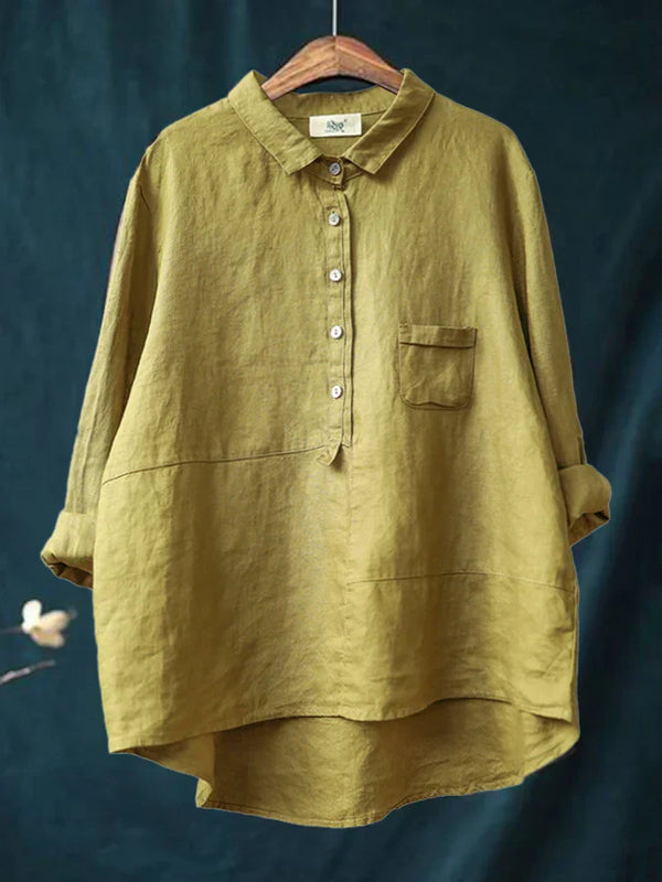 WW | Damen Leinen Langarmshirt