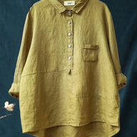 WW | Damen Leinen Langarmshirt