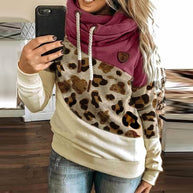 WW | Hoodie - Block Design mit Leopardenmuster - Weicher Komfort - Lässige Passform