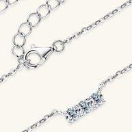 WW | 925 Sterling Silber Eingelassene Moissanit Bar Halskette