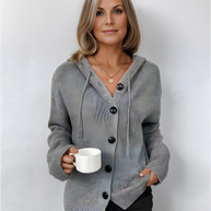 WW Hoodie | Warme Bequeme Damenweste mit Kapuze