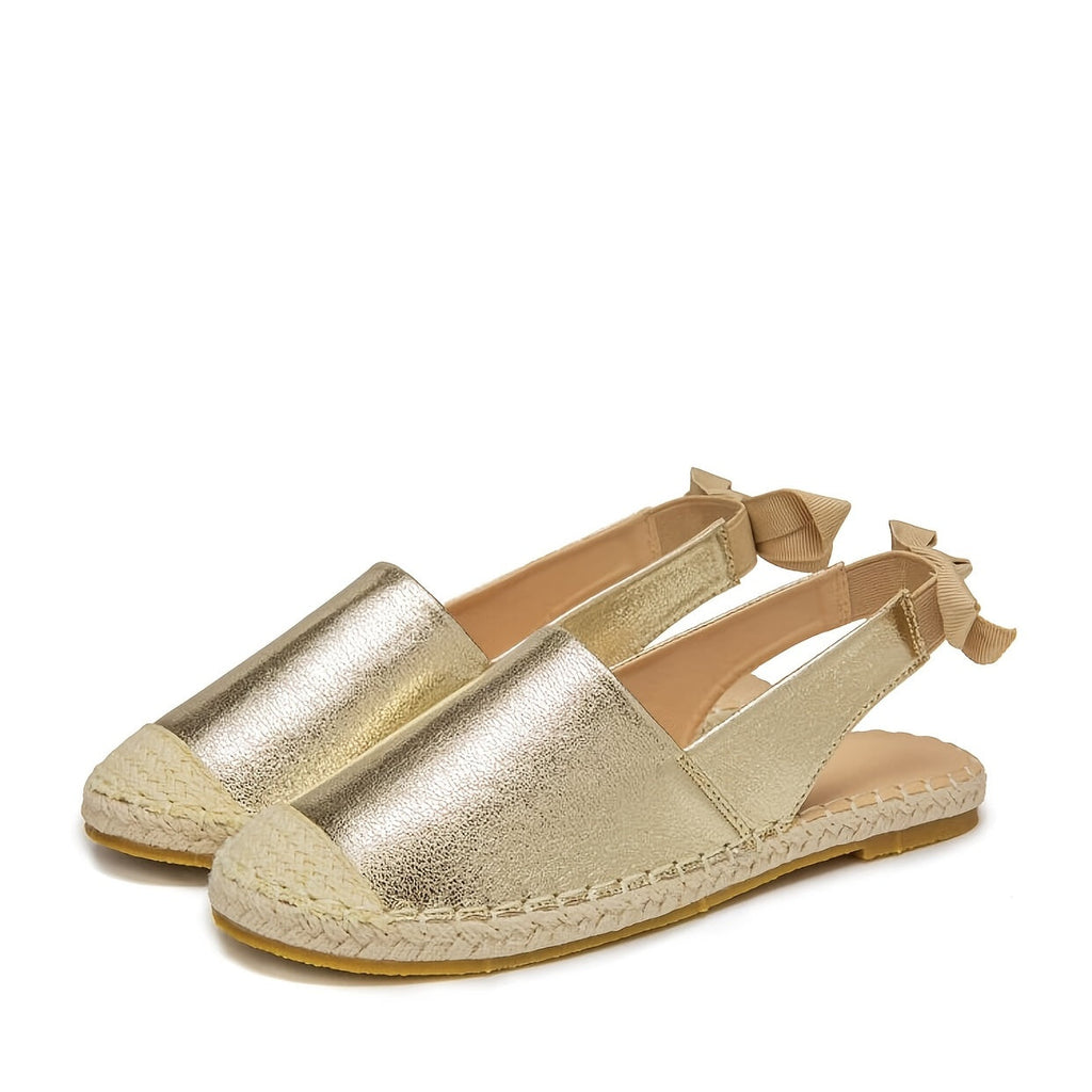 WW | Goldfarbene Espadrilles Mit Elastischem Slingback