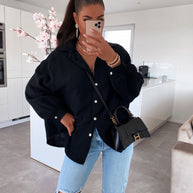 Musselin Bluse Freya Schwarz Kurz