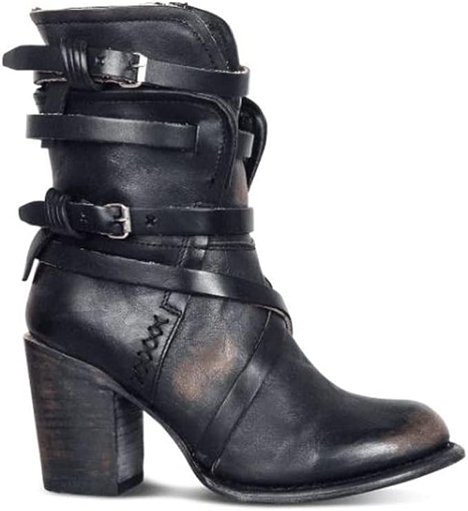 Eudex - Stylische Lederstiefel Retro-Look