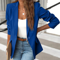 WW | Stilvolle Herbst Klassische Business Blazer mit Seitentaschen für Frauen