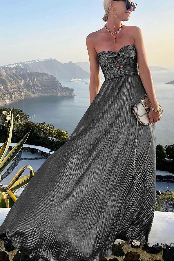 WW | Schulter Shimmer Maxi Kleid Elegant, Leicht & Perfekt Für Abend Glam