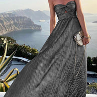 WW | Schulter Shimmer Maxi Kleid Elegant, Leicht & Perfekt Für Abend Glam