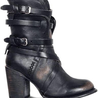 Eudex - Stylische Lederstiefel Retro-Look
