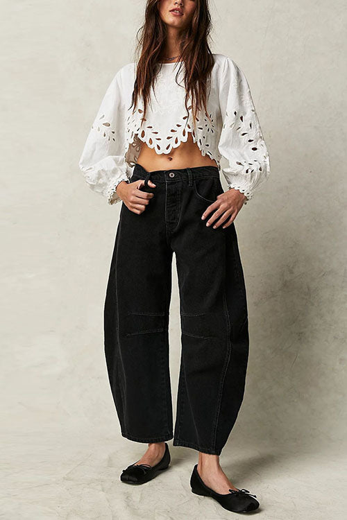 W&W Mode | Rosiedress Mid Rise Barrel Leg Jeans