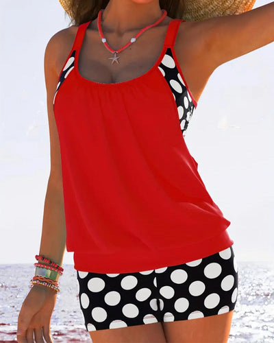 WW | Badeanzug Tanktop mit Polka Dot Boxer