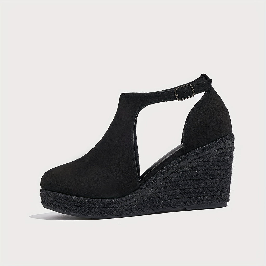 WW | Elegante Damen Espadrilles Mit Keilabsatz Und Schnallenverschluss