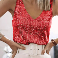 WW | Elegantes Ärmelloses Top mit Pailletten