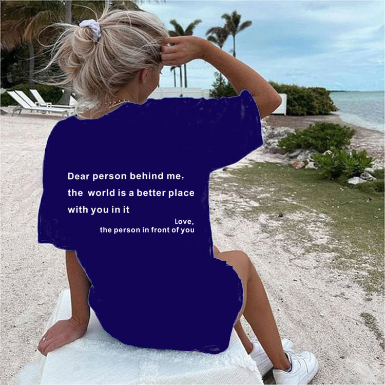W&W Mode | Damen T-Shirt Mit Rundhalsausschnitt Und Slogan