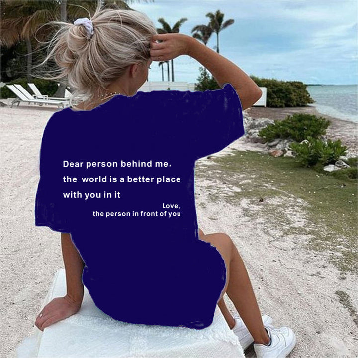W&W Mode | Damen T-Shirt Mit Rundhalsausschnitt Und Slogan