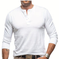 WW | Langarm Henley Hemd im Vintage Stil für Herren