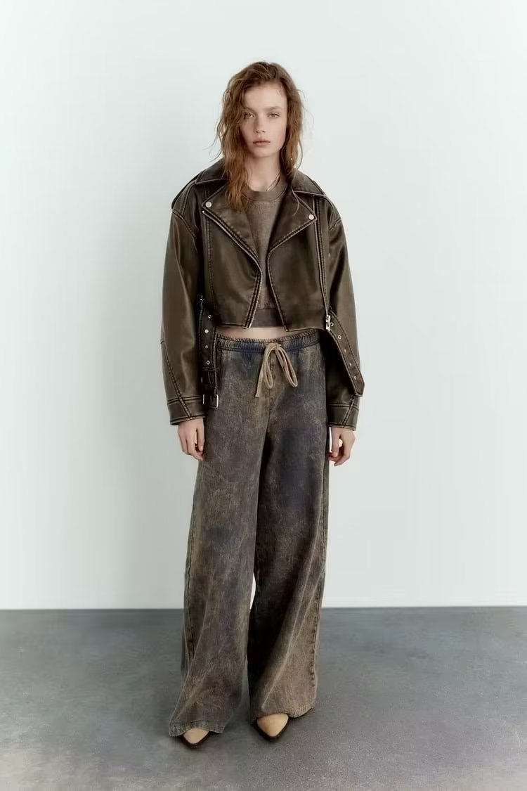 W&W Mode | Waschbare, Farbverlaufende Lederjacke Für Damen*