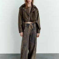 WW | Waschbare, Farbverlaufende Lederjacke Für Damen*