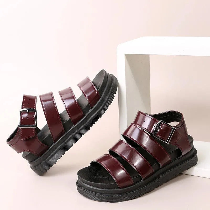 WW | Sandals with buckle and platform with open toes