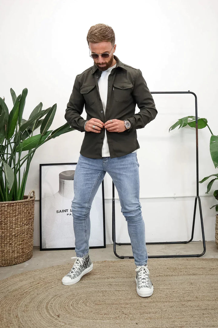 W&W Mode | Premium-Jacke mit Knopfverschluss für Herren | Stylische und bequeme Jacke