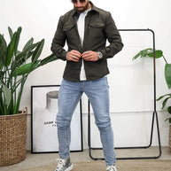 WW | Premium-Jacke mit Knopfverschluss für Herren | Stylische und bequeme Jacke