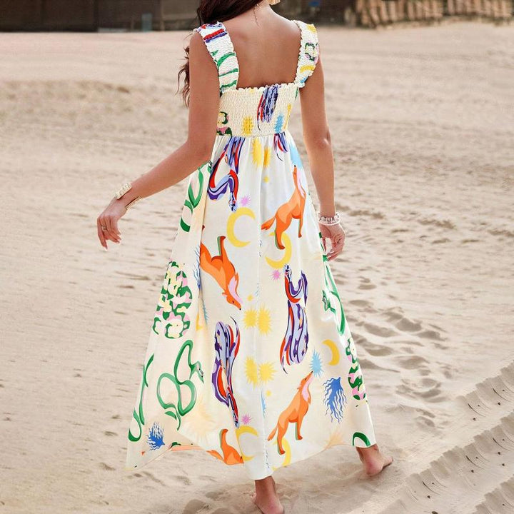 W&W Mode Strandkleid | Farbenfrohes Maxi-Sommerkleid