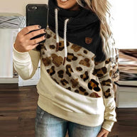 WW | Hoodie - Block Design mit Leopardenmuster - Weicher Komfort - Lässige Passform