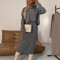 WW - Warmes Kleid - Rollkragenpullover