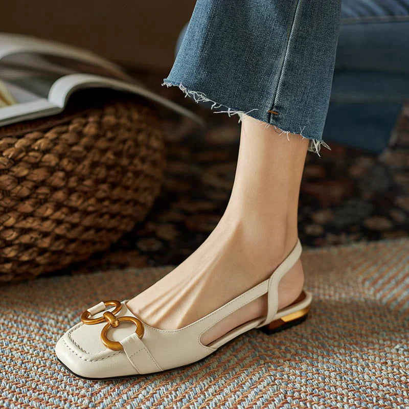 WW | Stilvoller Einzigartiger Detail Slingback Flats