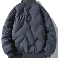 WW | Baseballkragen Reißverschluss Solides Fleece Mit Taschen Winterjacke Für Herren - Perfekt für Outdoor-Aktivitäten