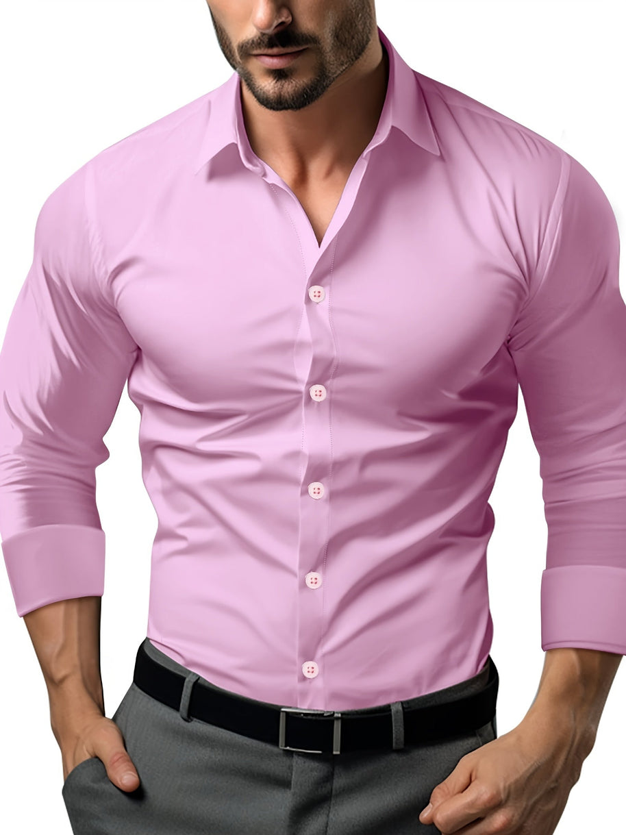 WW | Slim Fit Einfarbiges Baumwollhemd