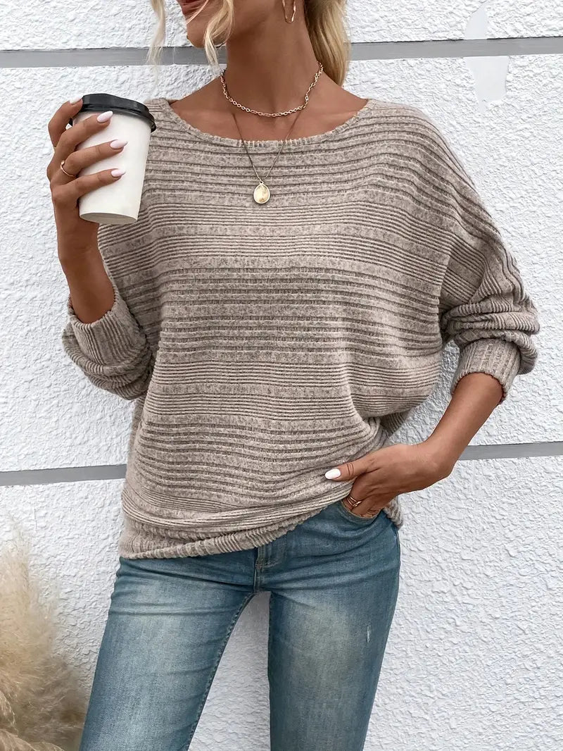 WW | Gestreifter Pullover Für Mühelosen Alltagsstil Für Frauen