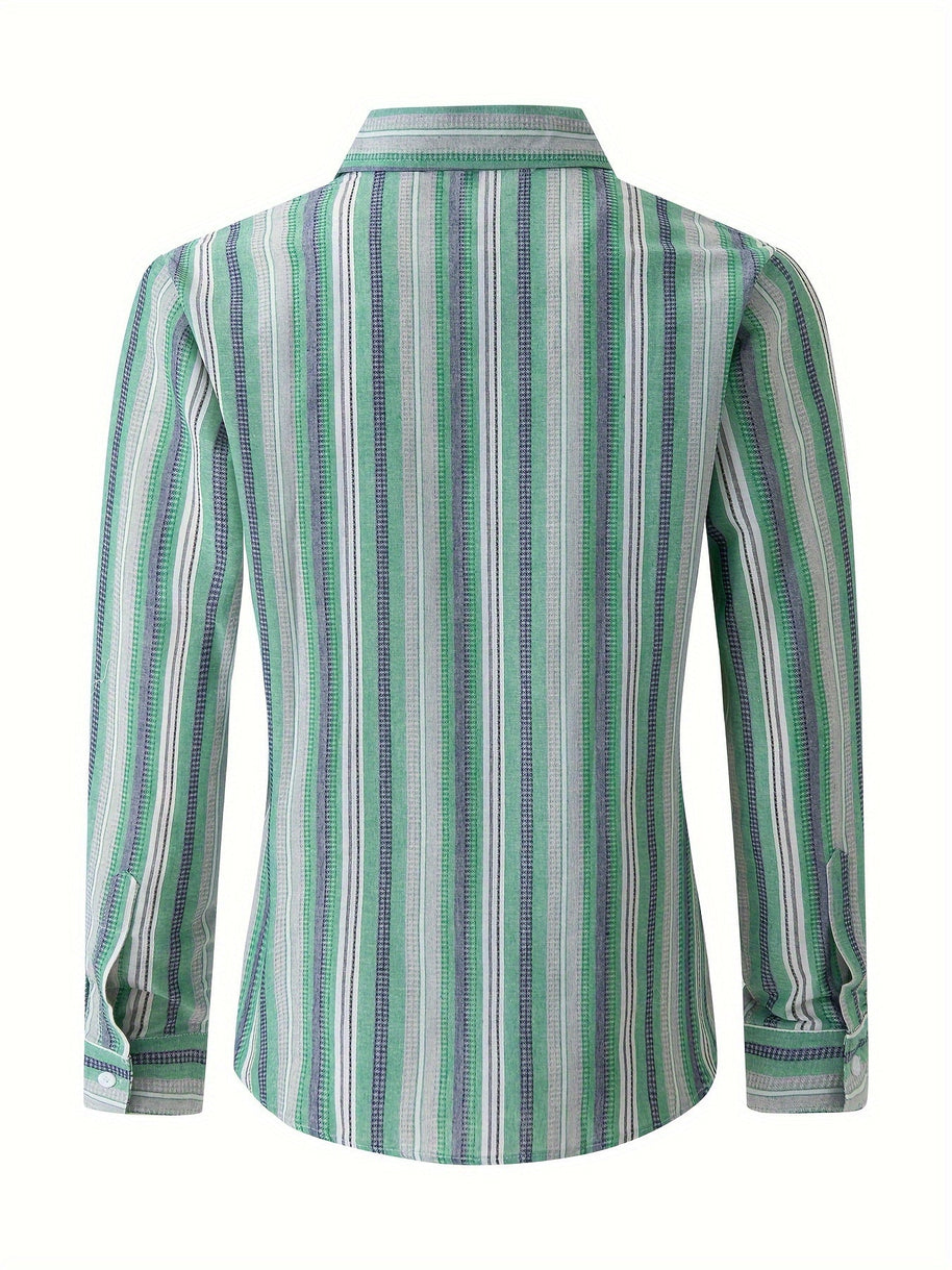 WW | Gestreiftes Baumwoll Leinen Herrenhemd für entspannte Looks