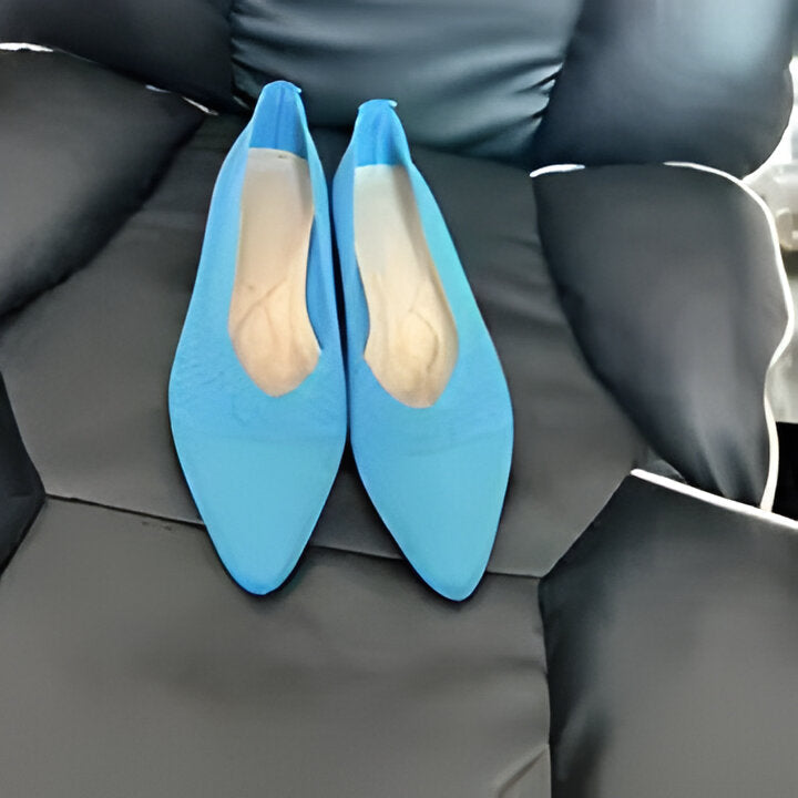 W&W Mode | Damen Mode Flache Schuhe, Lässig Pointed Toe Knit Flats