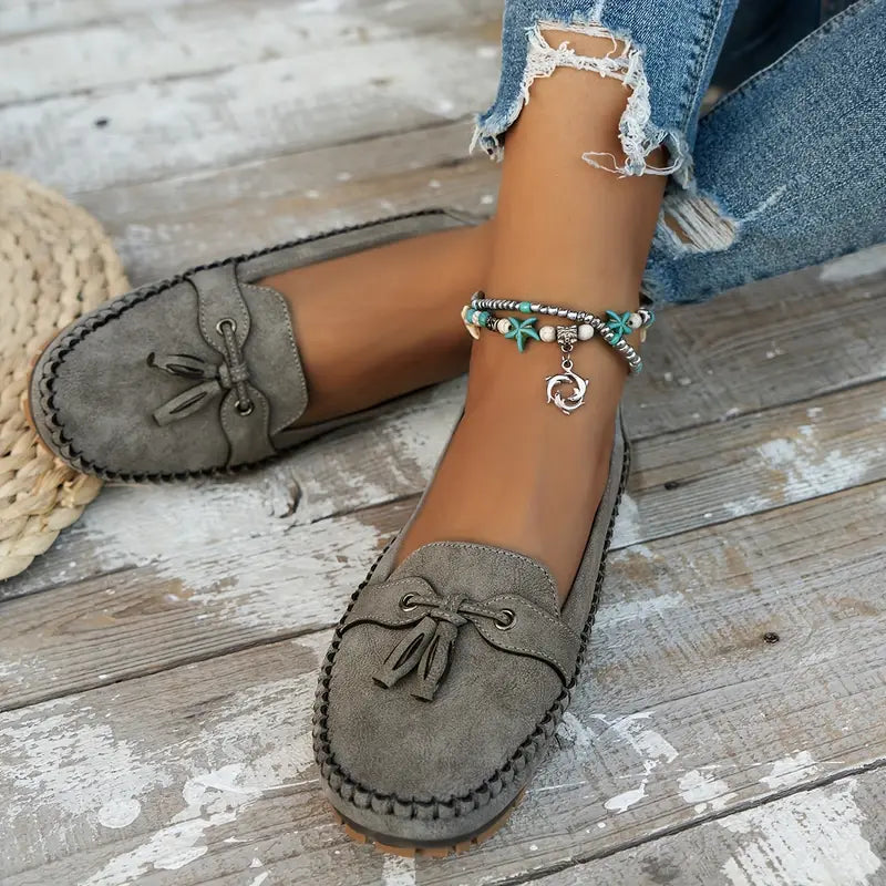 WW | Klassische Wildleder-Loafer mit Quastendetail für Damen