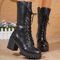 – Elegante Stiefel mit Blockabsatz und halbhoher Schafthöhe