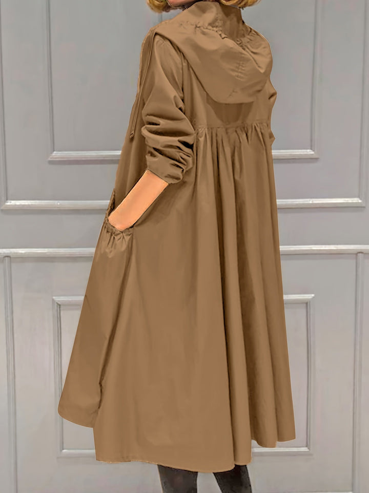 W&W Mode | Damen Lässig Lange Jacke Mit Kapuze Und Reißverschluss