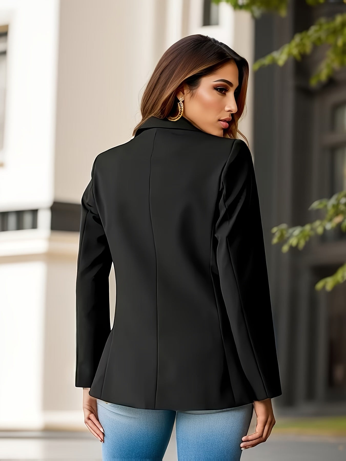 WW | Stilvolle Herbst Klassische Business Blazer mit Seitentaschen für Frauen