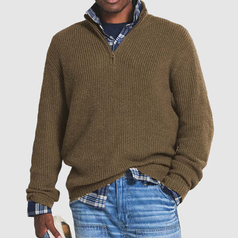 W&W Mode | Herren Pullover Mit Halbem Reißverschluss