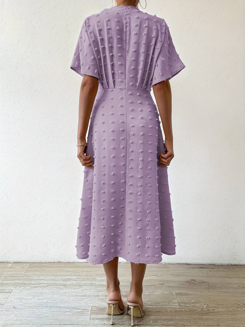 WW | Swiss Dot Rüsch Midi Kleid