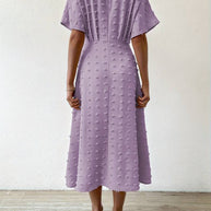WW | Swiss Dot Rüsch Midi Kleid
