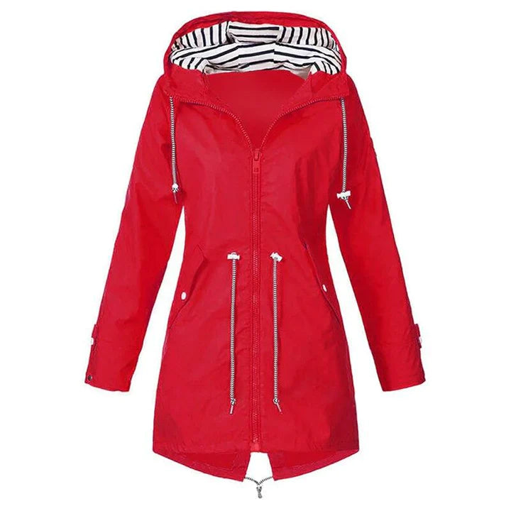 W&W Mode | Moderne lange Regenjacke für Damen