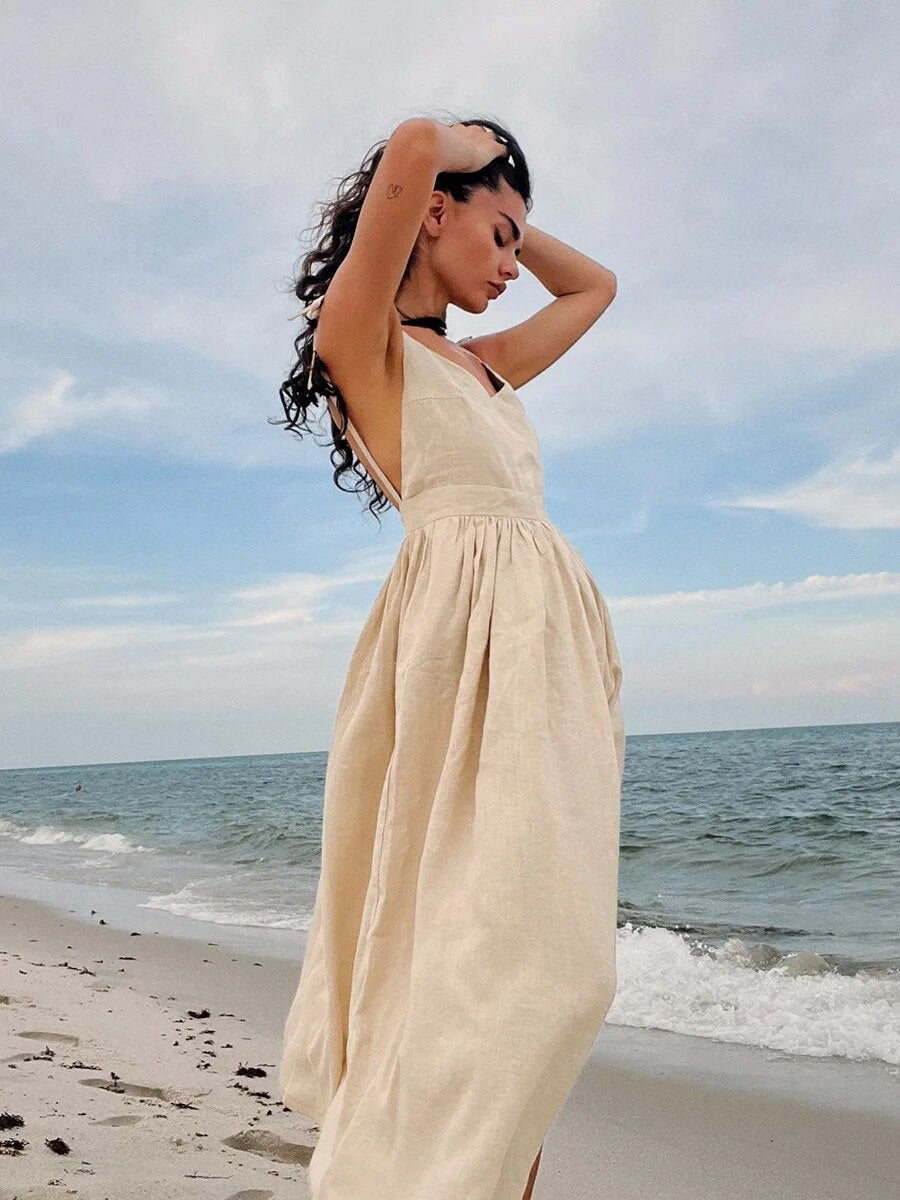 WW | Vintage Leinen Strandkleid