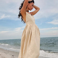 WW | Vintage Leinen Strandkleid