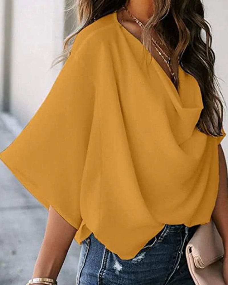 WW | Lässige Bluse mit V-Ausschnitt für Frauen