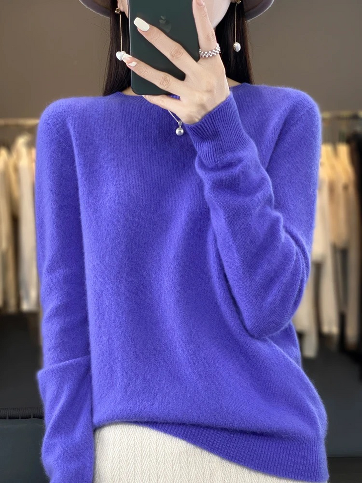 W&W Mode | Pullover Damen Runder Ausschnitt Weicher und Eleganter Strickpullover