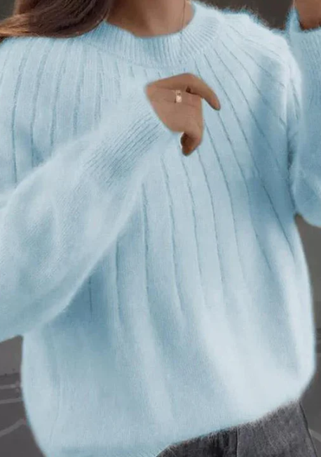 Flauschiger Kaschmirmischung gestrickter Pullover