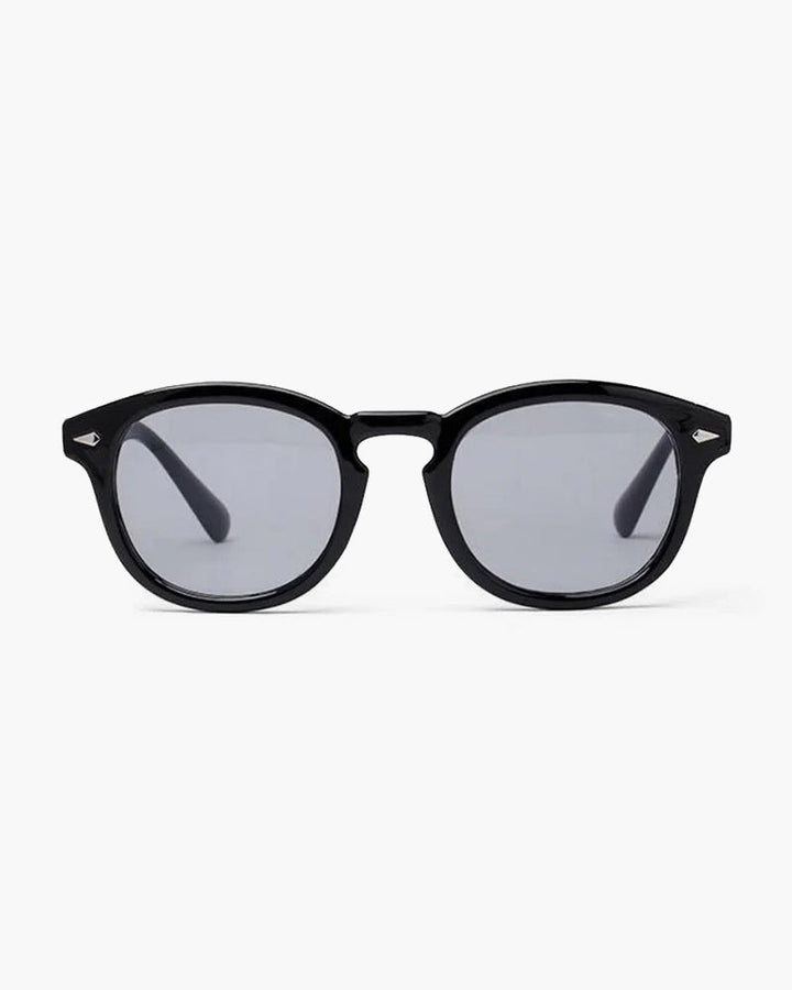 W&W Mode | Schwarzer Rahmen Runde Sonnenbrille Für Männer