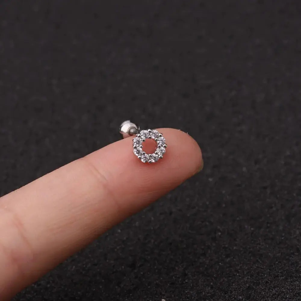 WW | Blum Kreuz Tragus Piercing Ohrringe