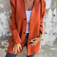 WW | Lange Strickjacken Für Damen Eleganter Strickjacke Mit Kapuze Und Knöpfen